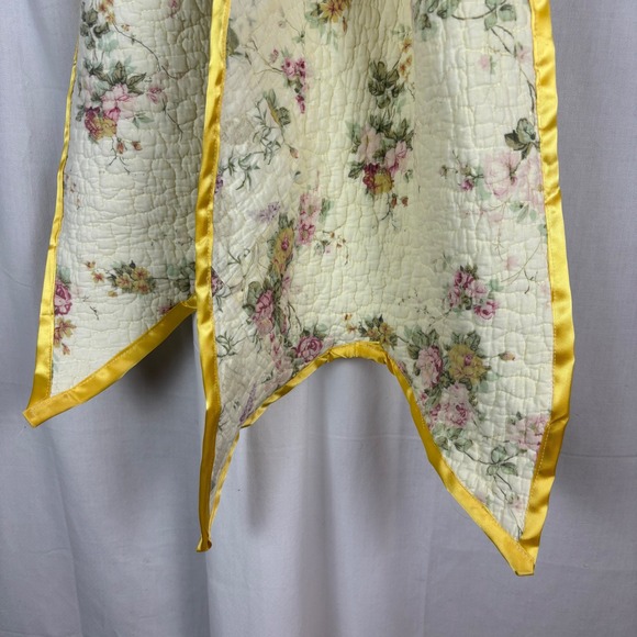 Floral Quilted Bow Door Hanger Wall Decor Yellow Trim Large Fabric Accent - Picture 3 of 9